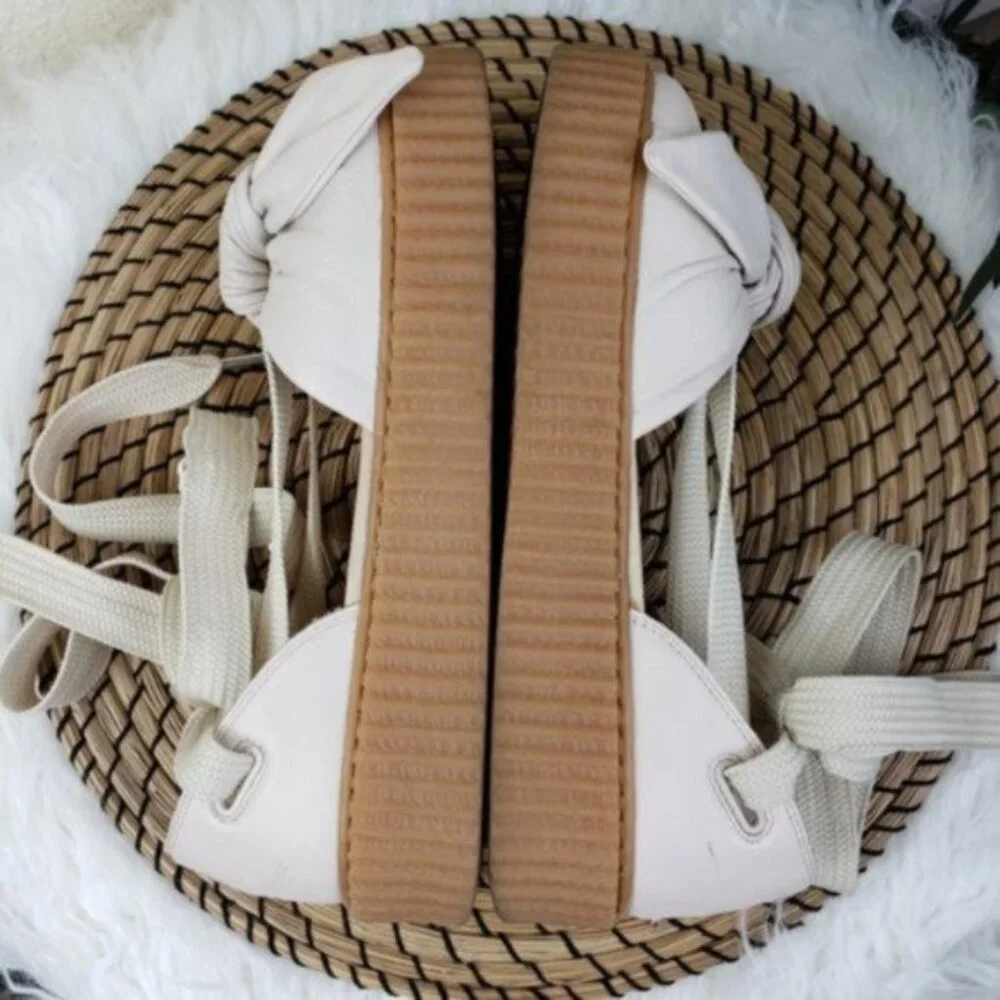 PUMA Fenty by Rihanna Bow Creeper Sandals Leather Cream/Blush pink size 8.5